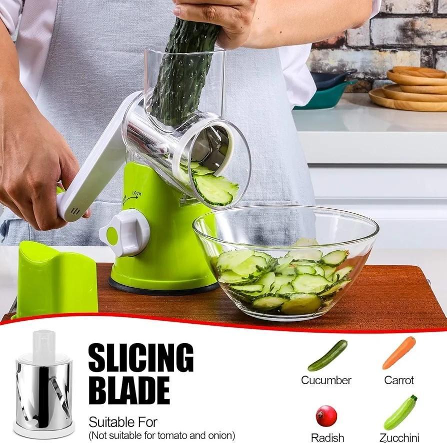 3-in-1 Manual Vegetable Slicer & Shredder | Easy Kitchen Cutter Machine