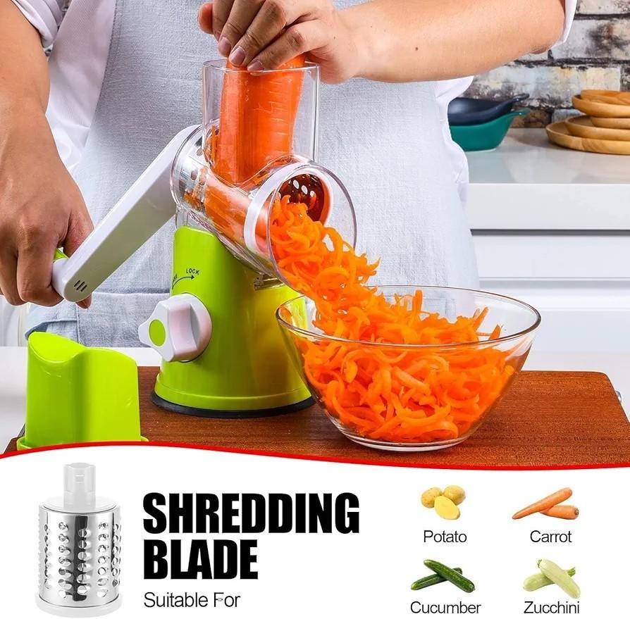 3-in-1 Manual Vegetable Slicer & Shredder | Easy Kitchen Cutter Machine